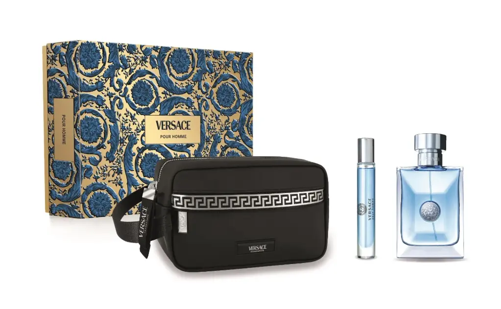 VERSACE POUR HOMME SET EDT 100ML + EDT 10ML + TROUSSE BAG 