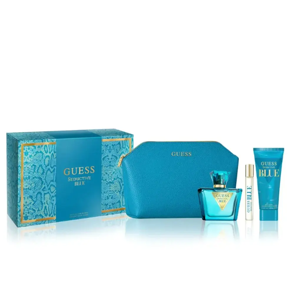 GUESS SEDUCTIVE BLUE WOMEN SET EDT 75ML + EDT 15ML + BODY LOTION 100ML + POUCH 
