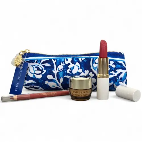 ESTEE LAUDER MINI SET PURE COLOR CREME+LIPSTICK+REBELLIOUS ROSE 420
