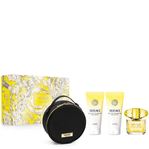 [8011003902842] VERSACE YELLOW DIAMOND WOMEN SET EDT 90ML+SG 100ML+BL 100ML+MAKE UP CASE 