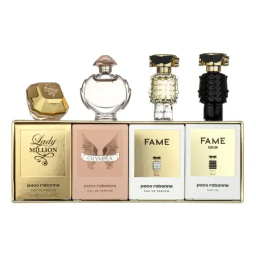 [3349668630813] PACO WOMEN MINI SET LADY M EDP 5ML+OLYMPEA EDP 6ML+FAME EDP 4ML+FAME PARFUM 4ML) 