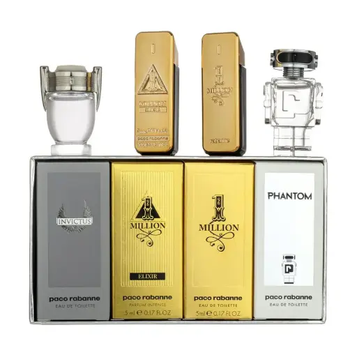 [3349668630820] PACO MEN MINI SET 4 X 5ML (PTM EDT+INVICTUS EDT+1 M ELIXER PARFUM INTENSE+1 M EDT) 